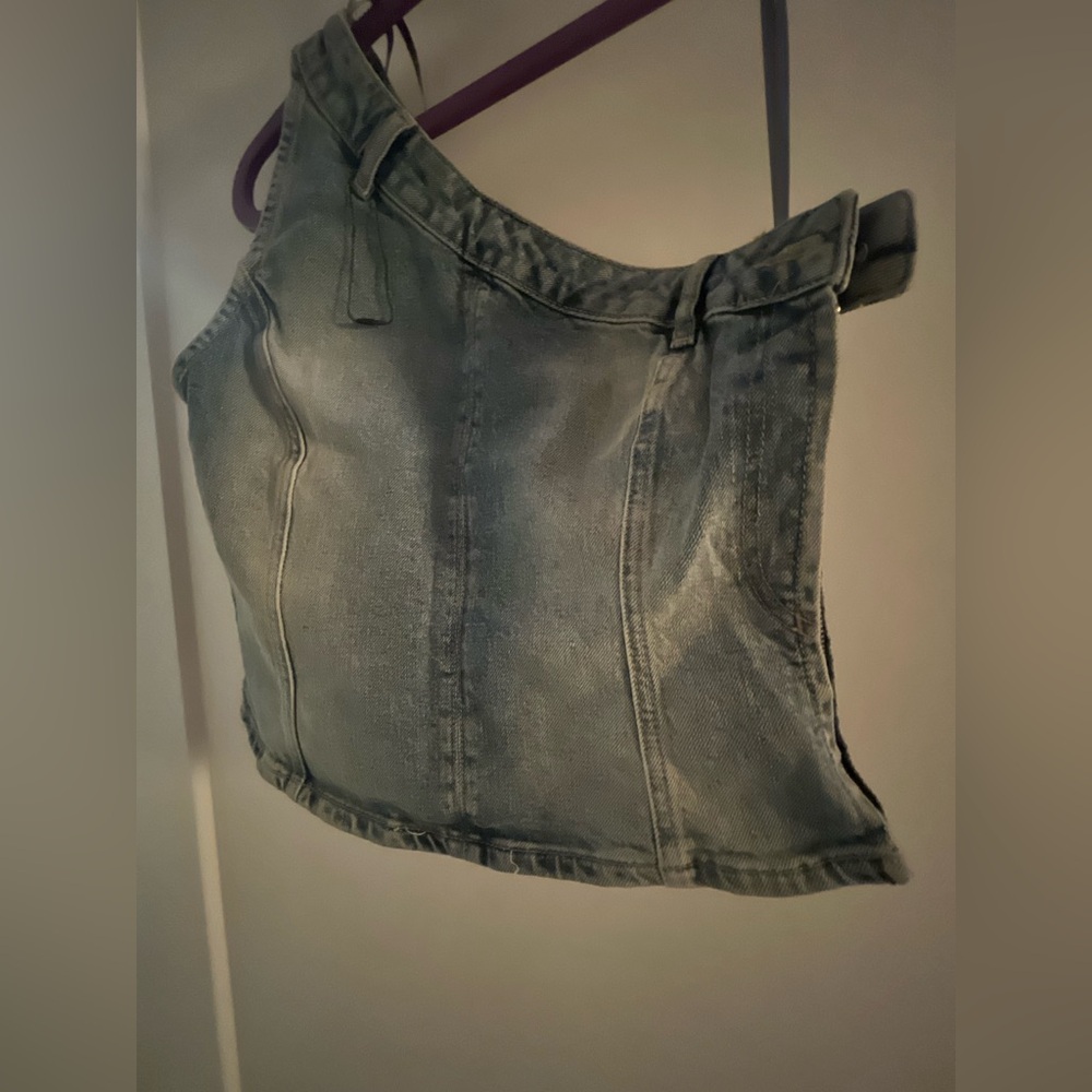 Zara Gray Denim Overalls